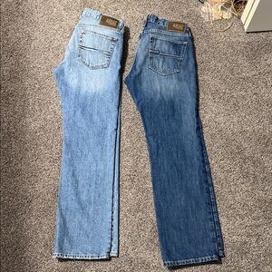Ariat Two-Tone Blue Denim Jeans Pair